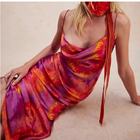 Ronny Kobo Collection Capri 100% Silk Spaghetti Strap Slip Dress - Picture 2 of 14